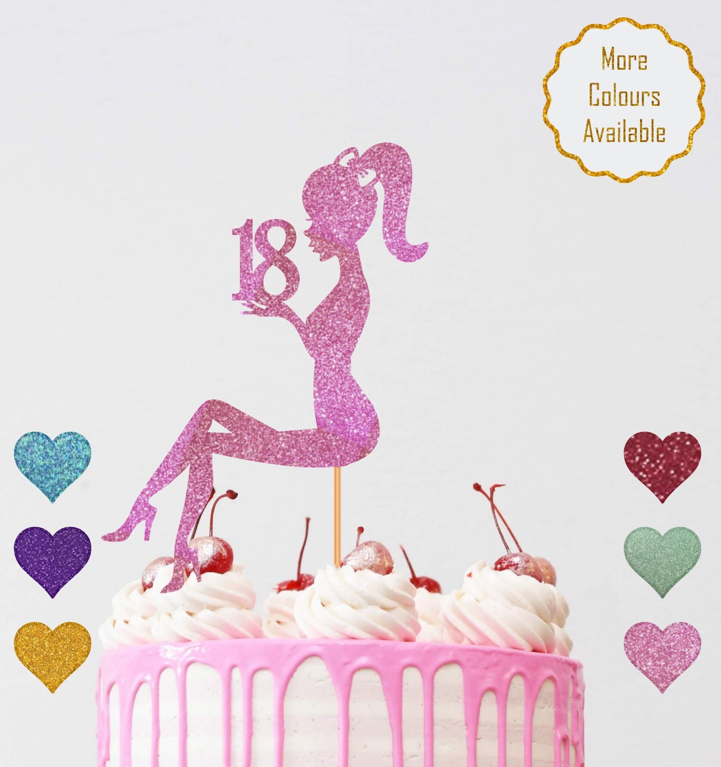Sitting Girl Silhouette Cake Topper, Woman Cake Toper, Custom Age, Crown Princess, Happy Birthday Cake Topper, Lady On Cake