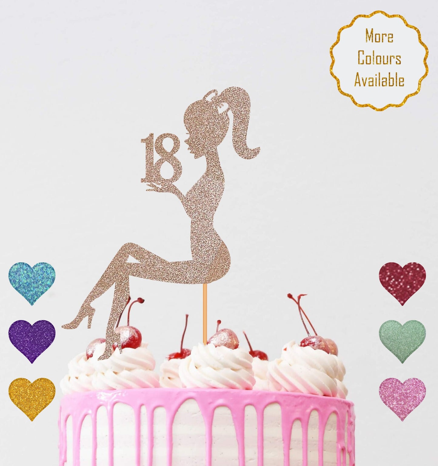 Sitting Girl Silhouette Cake Topper, Woman Cake Toper, Custom Age, Crown Princess, Happy Birthday Cake Topper, Lady On Cake