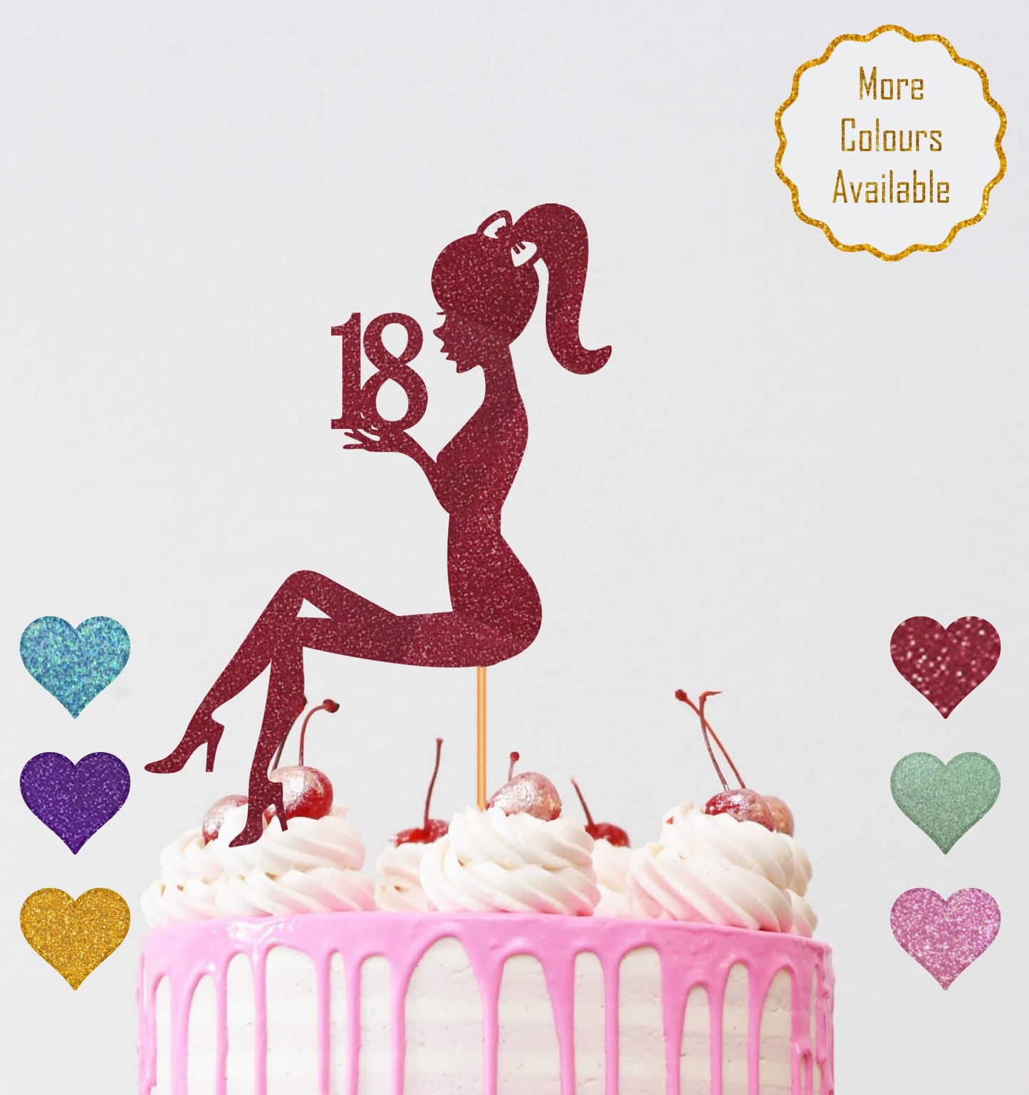 Sitting Girl Silhouette Cake Topper, Woman Cake Toper, Custom Age, Crown Princess, Happy Birthday Cake Topper, Lady On Cake