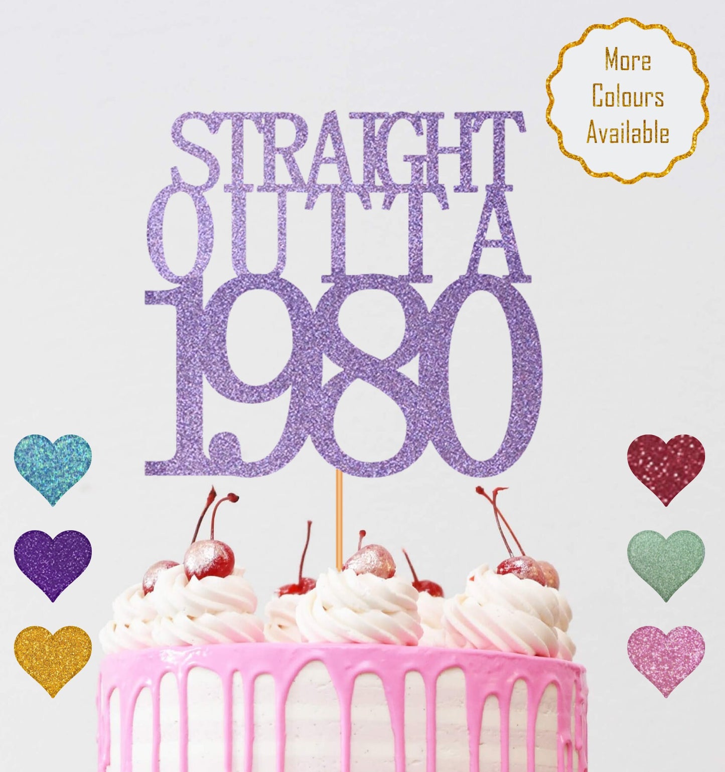 Straight Outta 1980 Cake Topper, Birthday Cake Topper, Straight Outta Cake Topper, 1980 Cake Topper, Birthday Cake Topper