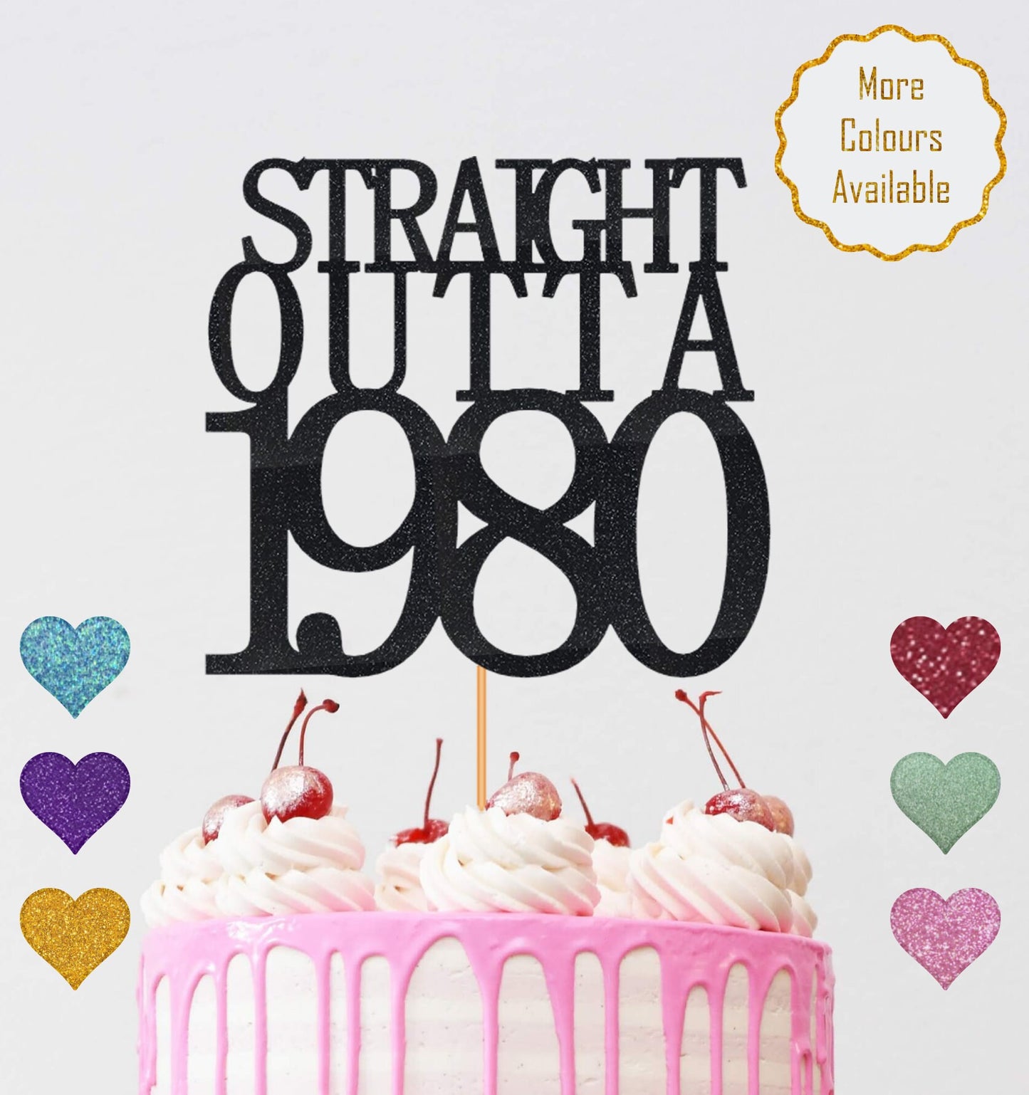 Straight Outta 1980 Cake Topper, Birthday Cake Topper, Straight Outta Cake Topper, 1980 Cake Topper, Birthday Cake Topper
