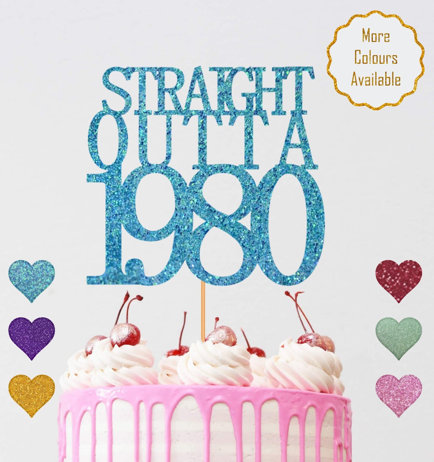 Straight Outta 1980 Cake Topper, Birthday Cake Topper, Straight Outta Cake Topper, 1980 Cake Topper, Birthday Cake Topper