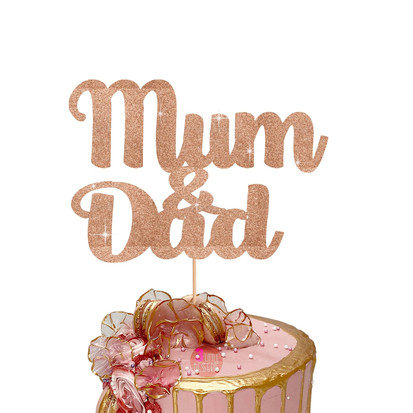 Birthday Cake Topper for Mum and Dad, Birthday Decoration, Mum and Dad Cake Topper, Cake Topper Glitter Cake Topper, Double Sided