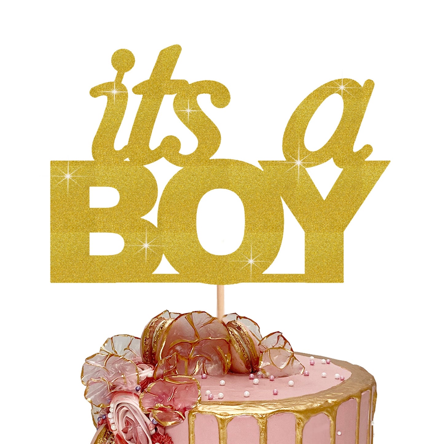 It’s A Boy Cake Topper, Cake Topper, Baby Shower Cake Topper, Baby Shower Décor, Baby Boy Cake Topper, Glitter Cake Topper, Double Sided