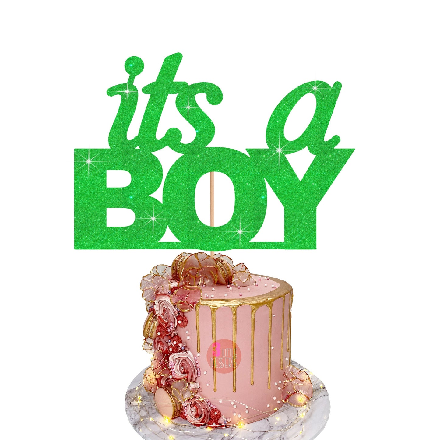 It’s A Boy Cake Topper, Cake Topper, Baby Shower Cake Topper, Baby Shower Décor, Baby Boy Cake Topper, Glitter Cake Topper, Double Sided