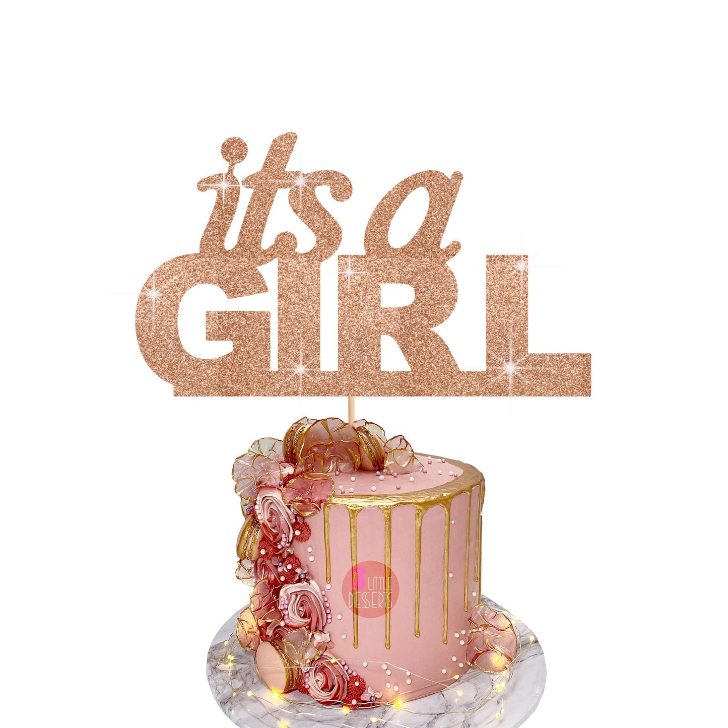 It’s a Girl cake topper, Cake Topper, Baby Shower Cake Topper, Baby Shower Décor, Baby Girl Cake Topper, Glitter Cake Topper, Double Sided