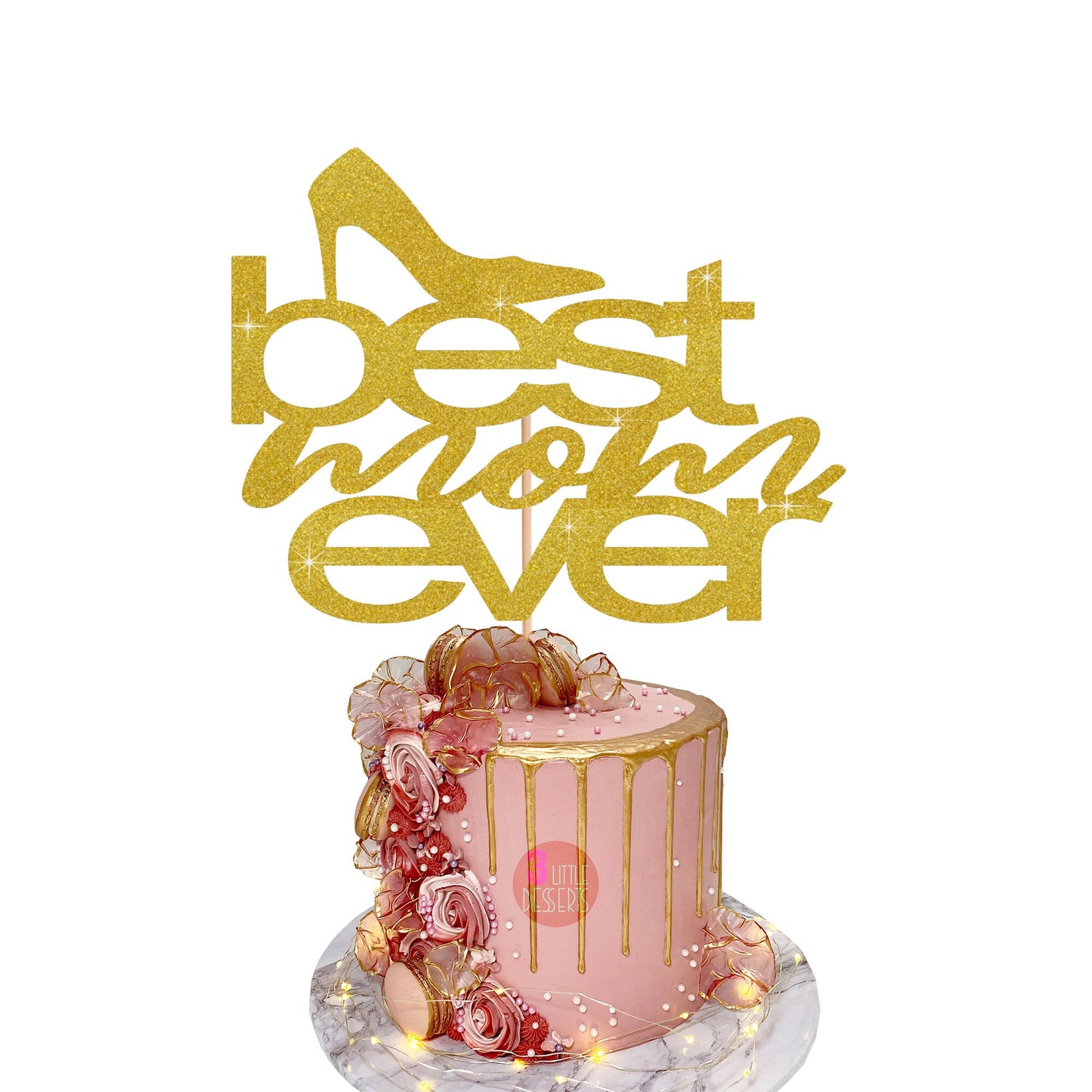 Mother's Day Cake Topper | Best Mom Ever Cake Topper | Mother's Day Cake Topper | Double Sided 500gsm | Non-Shed Glitter Cardstock