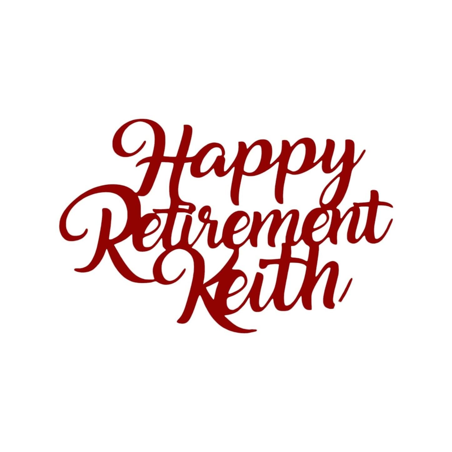 Personalised Happy Retirement Cake Topper, By 3 Little Desserts, Double Sided Glitter Card Toppers