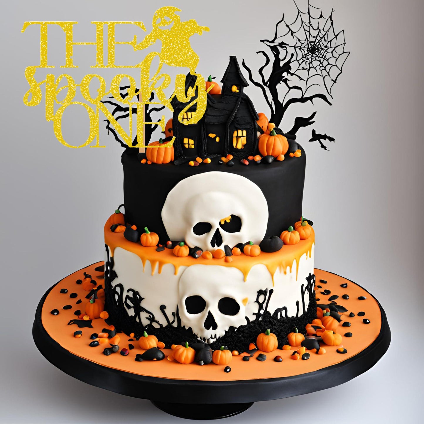 The Spooky One Cake Topper - Halloween Cake Topper - Halloween-Themed Cake Topper - Pumpkin Party Supplies Halloween Cake Decoration