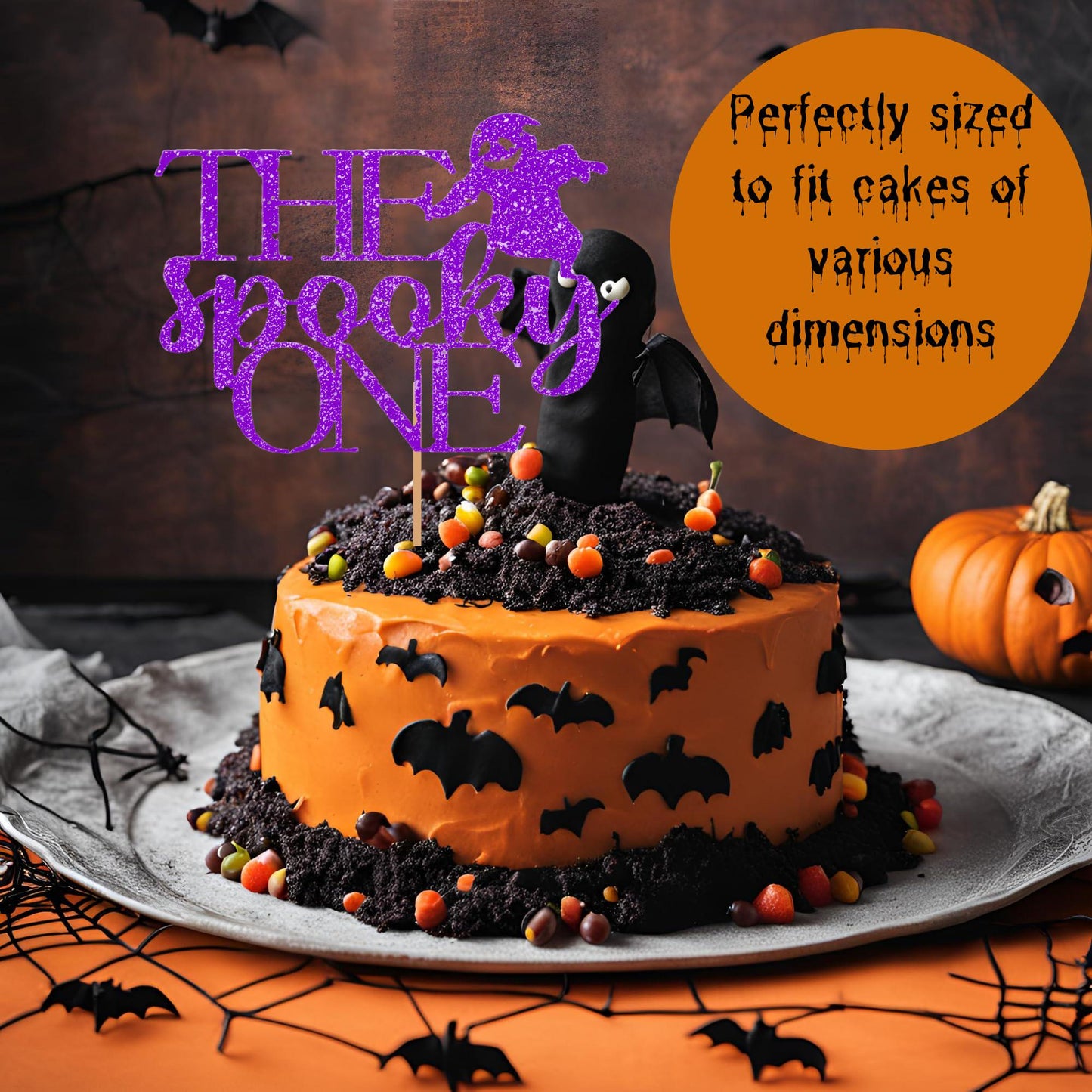 The Spooky One Cake Topper - Halloween Cake Topper - Halloween-Themed Cake Topper - Pumpkin Party Supplies Halloween Cake Decoration
