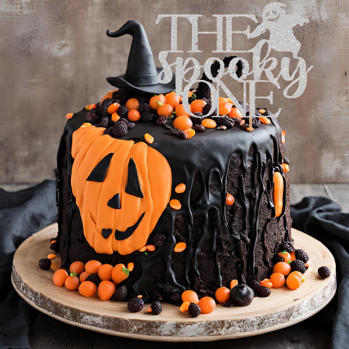 The Spooky One Cake Topper - Halloween Cake Topper - Halloween-Themed Cake Topper - Pumpkin Party Supplies Halloween Cake Decoration