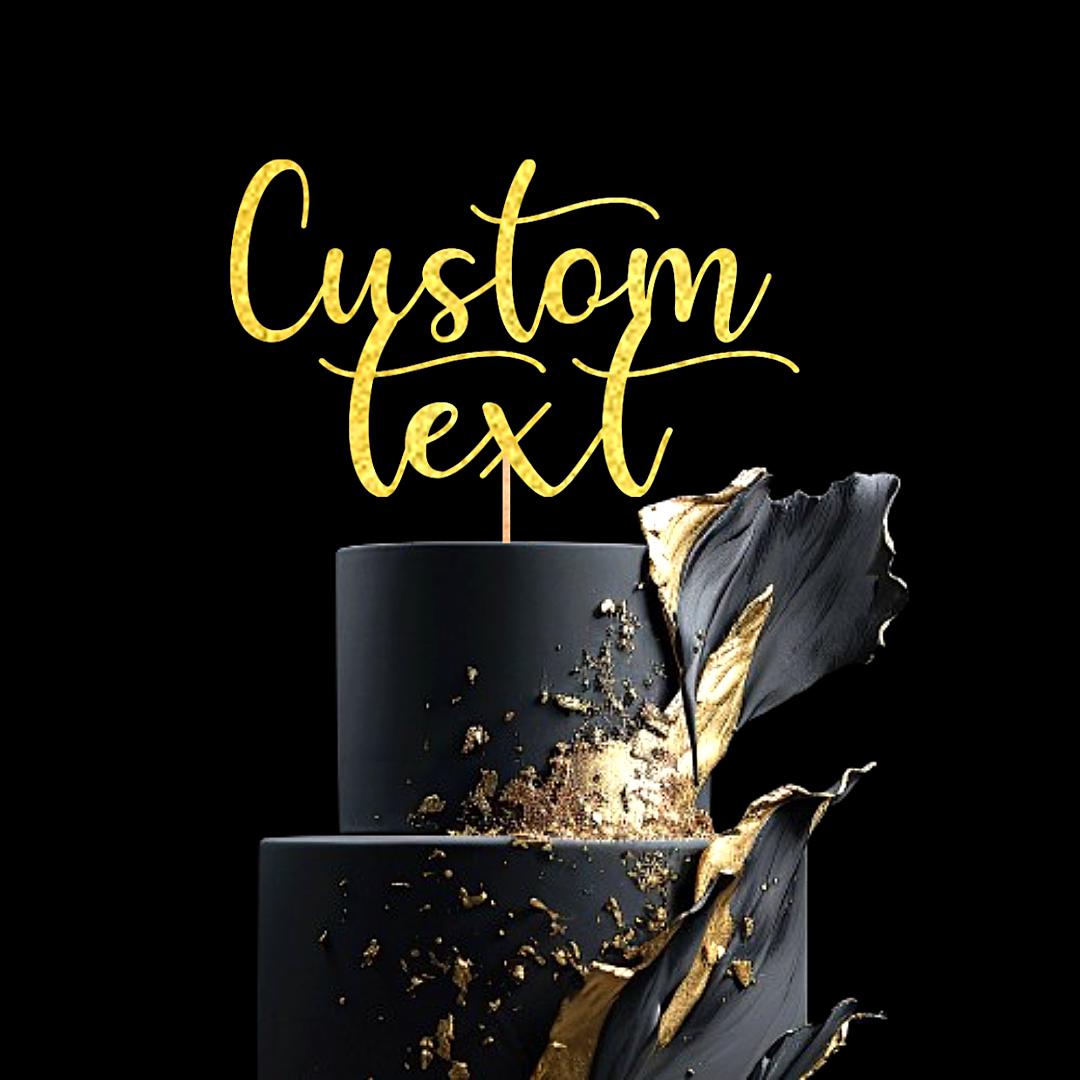 Personalised Glitter Cake Topper for Birthday, Wedding, Anniversary, Baby Shower Custom Text, Name & Age with MultiColored Party Decoration