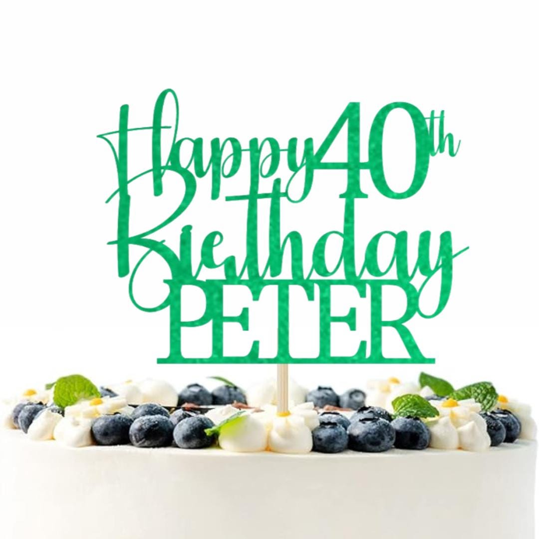 Personalised Happy Birthday Cake Topper Custom Cake Decoration with Any Name Age Multicolour Glitter Cake Topper 16th 18th 21st 30th 60th