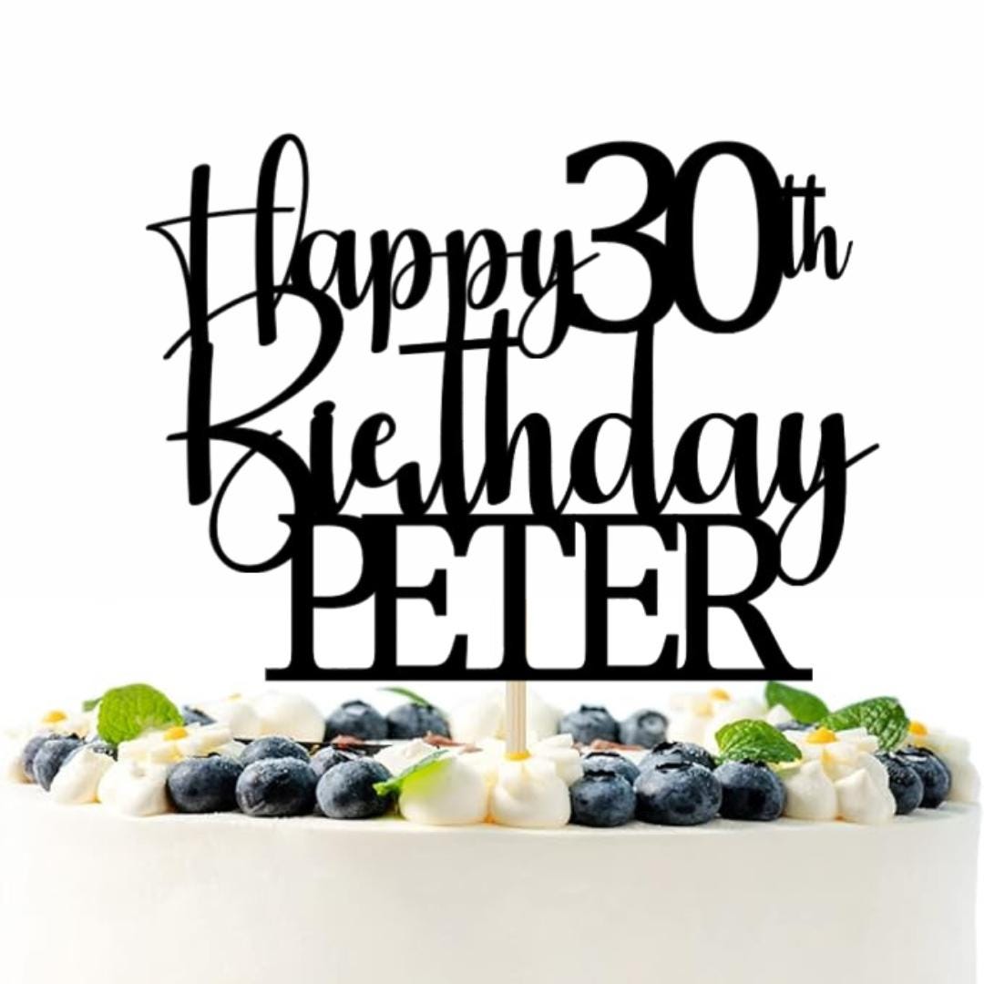 Personalised Happy Birthday Cake Topper Custom Cake Decoration with Any Name Age MultiColored Glitter Cake Topper 16th 21st 25th 30th 40th