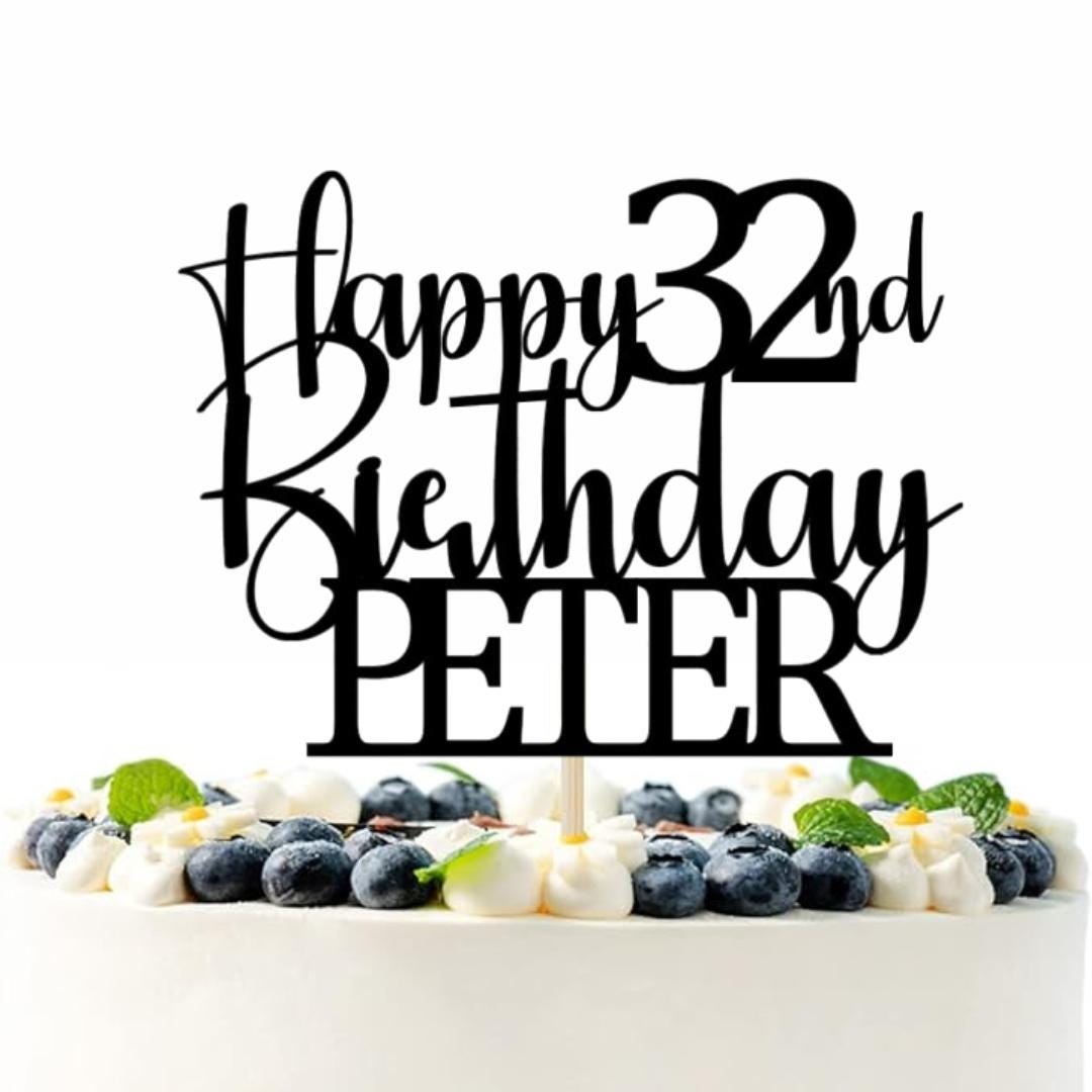 Personalised Happy Birthday Cake Topper Custom Cake Decoration with Any Name Age MultiColored Glitter Cake Topper 13th 18th 22nd 32nd 42nd