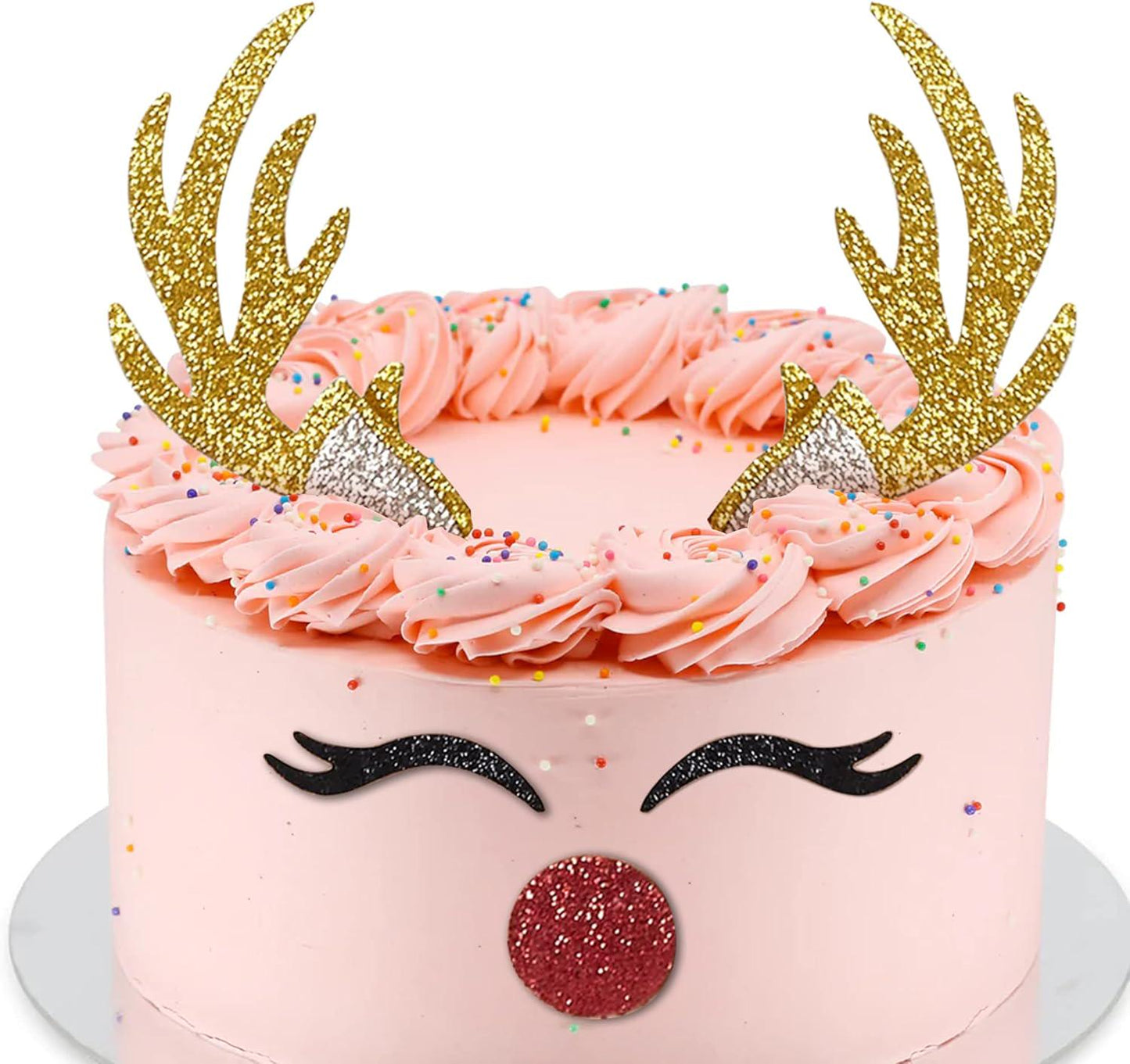 Reindeer Cake Topper, Cake Topper, Christmas Cake Topper, Merry Christmas Topper, Christmas Decoration, Reindeer Topper, Holiday Decoration