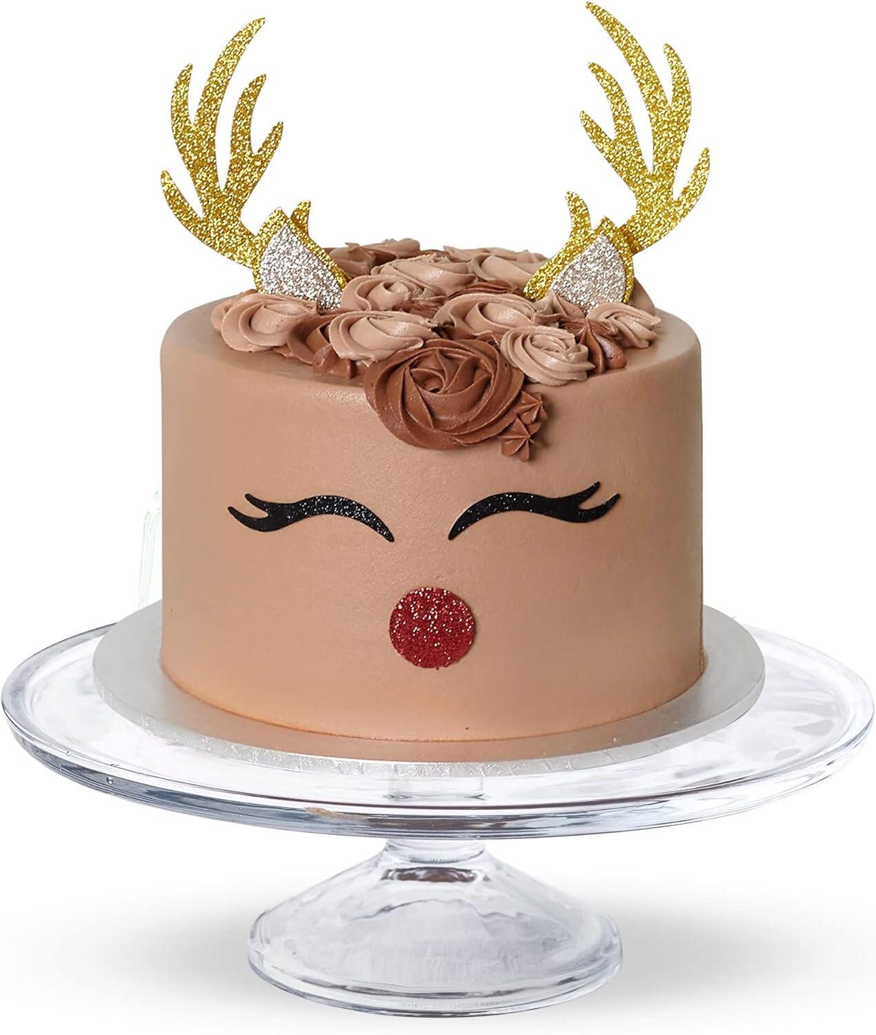 Reindeer Cake Topper, Cake Topper, Christmas Cake Topper, Merry Christmas Topper, Christmas Decoration, Reindeer Topper, Holiday Decoration
