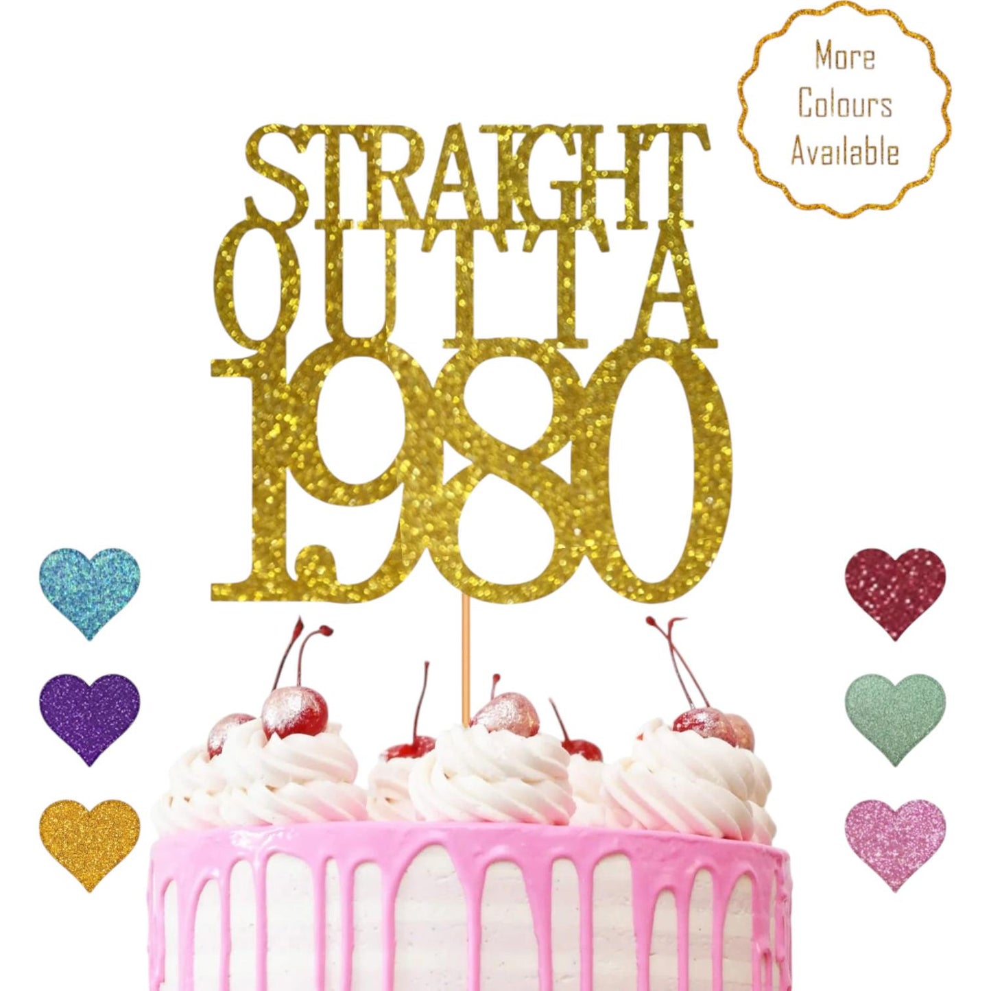Straight Outta 1980 Cake Topper, Birthday Cake Topper, Straight Outta Cake Topper, 1980 Cake Topper, Birthday Cake Topper
