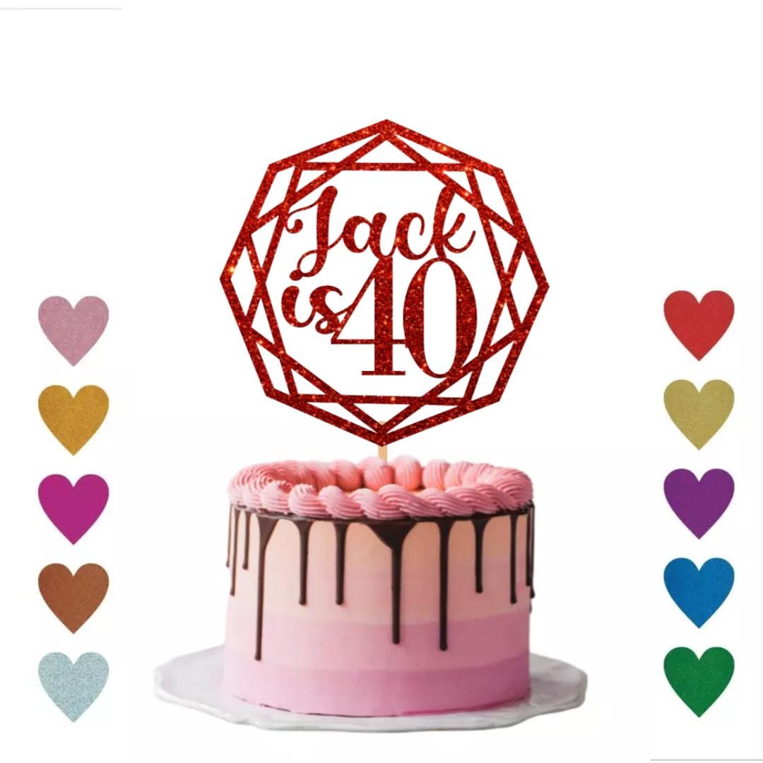 Personalised Happy Birthday Swirl Cake Topper, Golden Personalised Cake Topper, Glitter Cake Topper, Modern Trendy Birthday Cake Topper